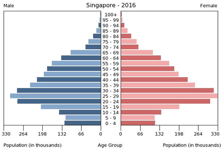 Piramida populației în Singapore în 2016