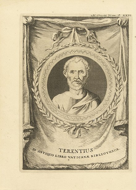 1726 Portrait of Terence, created by Dutch artist Pieter van Cuyck