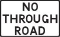 No Through Road