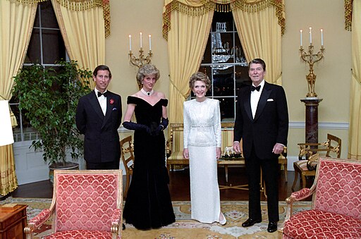 President Ronald Reagan, Nancy Reagan, Prince Charles, and Princess Diana in the Yellow Oval Room