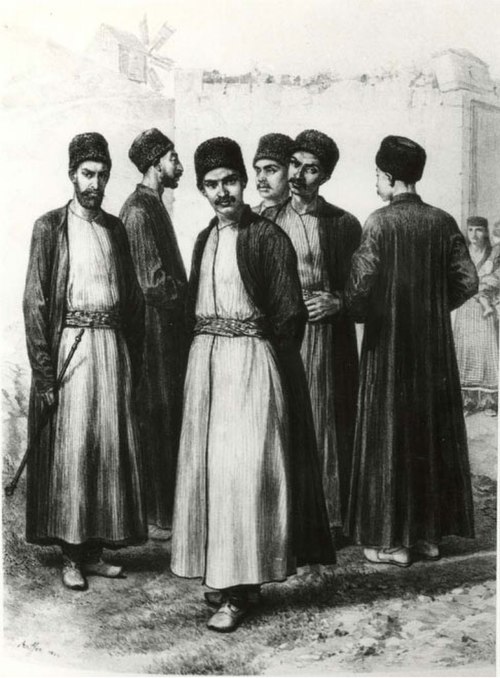 Karaite men in traditional garb, Crimea, 19th century.