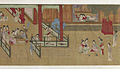 Matinée printanière au palais des Han de Qiu Ying, détail : scène de la vie du gynécée. Copie de la fin du XVIIe siècle. Walters Art Museum.