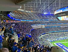 Rams fans attend a 2023 home game at SoFi Stadium RamsFans2023.jpg