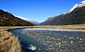 La rivière Rees en Nouvelle-Zélande, sur l'île du Sud