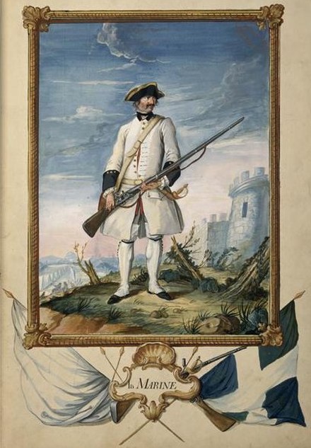 Soldier of the Compagnies Franches de la Marine during the Seven Years' War. Musée de l'Armée (Armed Forces Museum).