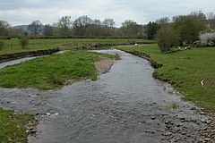 River Clun viewed from the footbridge - geograph.org.uk - 164420.jpg