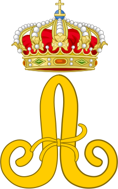 Royal Monogram of Grand Duchess Augusta of Mecklenburg-Strelitz.svg