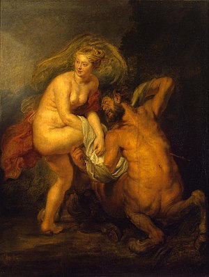 Rubens Werkstatt - Der sterbende Kentaur Nessus übergibt Dejanira das vergiftete Hemd - Eremitage.jpg