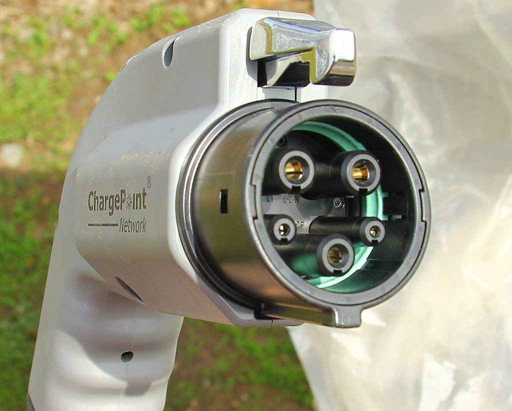 A J1772 EV Charging Connector from ChargePoint