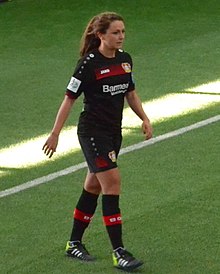 Ramona Petzelberger playing for Bayer Leverkusen in 2017 SAP Frauen-FussballCup 2017 - Ramona Petzelberger.jpg