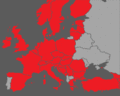 Les pays en rouge sont ceux où Sport 2000 compte au moins un magasin.