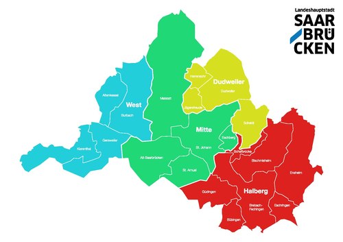 Saarbrücken: Fekvése, Éghajlata, Közigazgatás