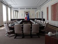 Sala im. Andrzeja Frycza Modrzewskiego w gmachu Kancelarii Prezesa Rady Ministrów w której odbywają się posiedzenia Rady Ministrów