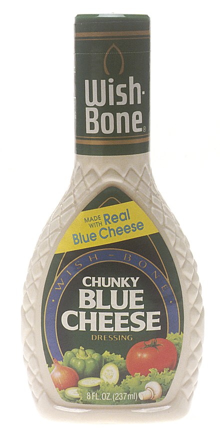 Wish-Bone blue cheese, a popular commercial salad dressing