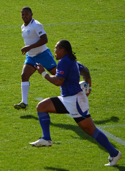 Tuilagi making a break for Samoa vs Namibia in the 2011 Rugby World Cup