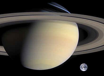 Perbandingan ukuran Saturnus dengan Bumi