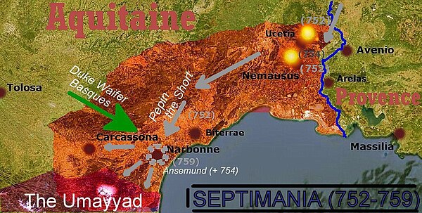 Septimania during Pepin's expedition and conquest (752–759)