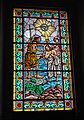 Stained glass window depicting John the Baptist and Jesus in the baptistry of the La Asuncion Parish in Pachuca, Hidalgo, Mexico