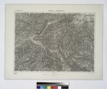 Pfunderer Berge mit Tälern auf einer alten Karte (old map), Pfunders (Vintl) und Pfitschtal (oben mit Pfitscher Joch)