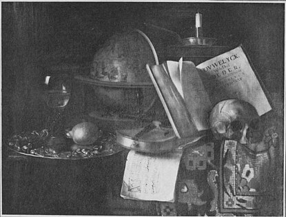 Vanitas Still Life with Globe, Skull and Violin, c. 1660
