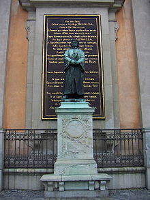 Olaus Petri Statue vor der Storkyrkan in Stockholms Gamla Stan