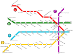 Nettverket i 1987, med fargene til Subterrneos de Buenos Aires.