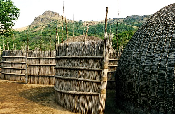 A traditional homestead in Swaziland. Swaziland - Traditional homes.jpg