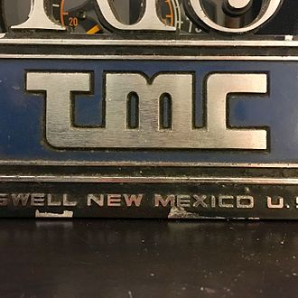 A plaque found in RTS made after the 1980s, featuring the TMC logo and the acronym "RTS" TMC Plaque from RTS Bus.jpg