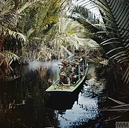 Personnel of the First Battalion of the Queen's Own Highlanders on a river patrol in 1962 TR 18614 THE BRUNEI REVOLT 1962 - 1963.jpg