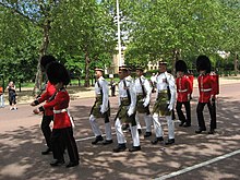 Soldiers from the Royal Malay Regiment and the Coldstream Guards parading at the Mall in London, 2008 The Mall London IMG 4629 Malay.JPG