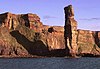 The Stromness ferry passes the Old Man of Hoy