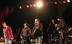 Left to right: Tams, Wright, and MacDonald (seen here with Morris, right) toured after the season concluded. Theo Tams, Drew Wright, Mitch MacDonald, and Mookie Morris performing in the Top 3 Tour for Canadian Idol (season 6).jpg