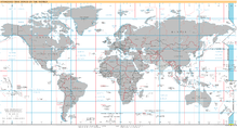 World map of time zones, with the UTC-12 time zone highlighted. Timezones2008 UTC-12 gray.png
