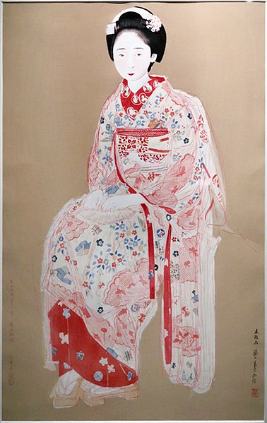 File:Tsuchida Bakusen, 1924. study for the portrait of the maiko Rinsen.jpg