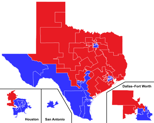 Senate Districts and Party Affiliation after the 2020 Election
Republican Party
Democratic Party TxSen2022Comp.svg