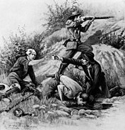 U. S. Cavalry soldiers during the Battle of Beecher Island