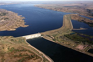 Big Bend Dam Dam on the Missouri River in South Dakota, US