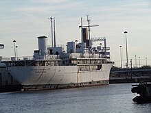 USS Sanctuary laid up in Baltimore Harbor USS Sanctuary (AH-17) laid up at Baltimore, Maryland (USA), 24 October 2010.jpg