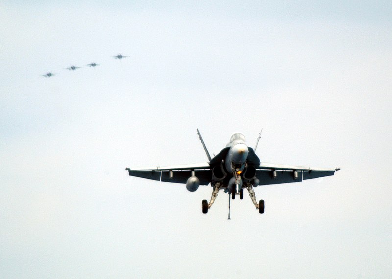 File:US Navy 030317-N-7265D-505 An F-A-18C Hornet prepares to land on the flight deck of USS Theodore Roosevelt (CVN 71).jpg