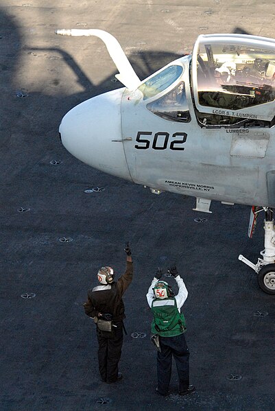 File:US Navy 081103-N-2344B-116 Sailors conduct a pre-flight check on an EA-6B Prowler assigned to the.jpg