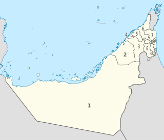 United Arab Emirates (-claims), administrative divisions - Nmbrs - monochrome.svg