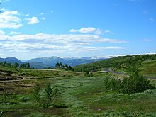 View from Korgfjellet mountain in Hemnes (about 400 m amsl) towards Vefsn Utsikt mot Vefsn.JPG