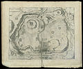 English: An imaginary plan of Jerusalem, drawn by Hollar after Villalpando, 1656. עברית: מפה היסטורית של ירושלים מאת הולר, לונדון, המאה הי"ז Dimensions: 355x449 mm. Click to enlarge