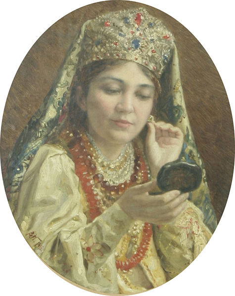 File:Vladimir Egorovich Makovsky - Young Lady Looking into a Mirror, 1916.jpg