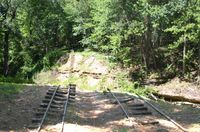 A washout occurred on the Riverside and Great Northern Railway in Wisconsin Dells, Wisconsin, on June 11, 2004. Washout on the RGN.jpg