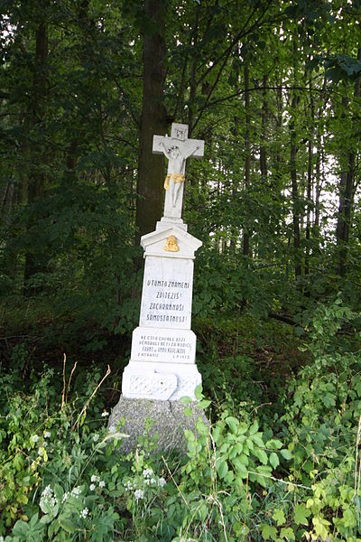 File:Wayside cross near Otradice and Jinošov, Třebíč District.jpg