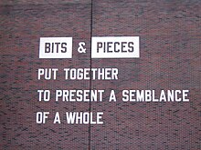 Lawrence Weiner, Bits & Pieces Put Together to Present a Semblance of a Whole, The Walker Art Center, Minneapolis, 2005. WeinerText.JPG