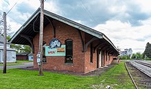 The former North Central Railway (later Pennsylvania Railroad) depot in Horseheads Welcome to Horseheads!.jpg