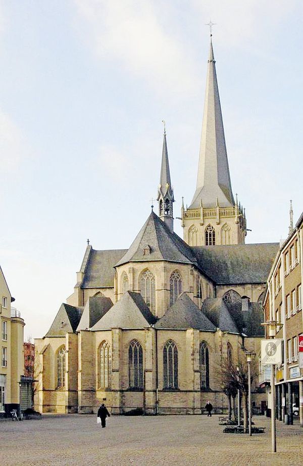 Willibrordi-Dom in Wesel. The cathedral, dedicated to St Willibrord, has been restored after wartime bombing.