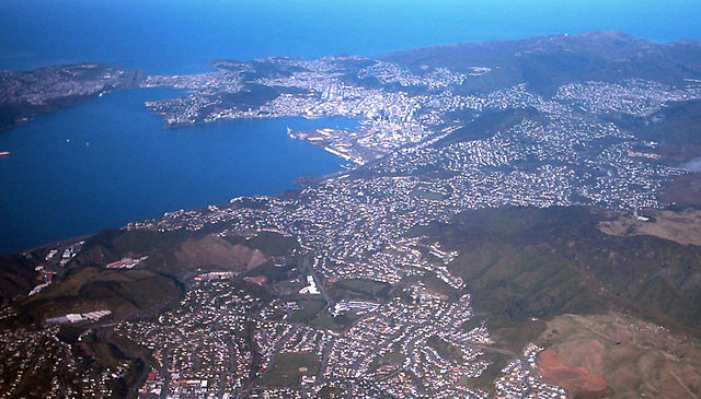 Aerial view of Wellington city